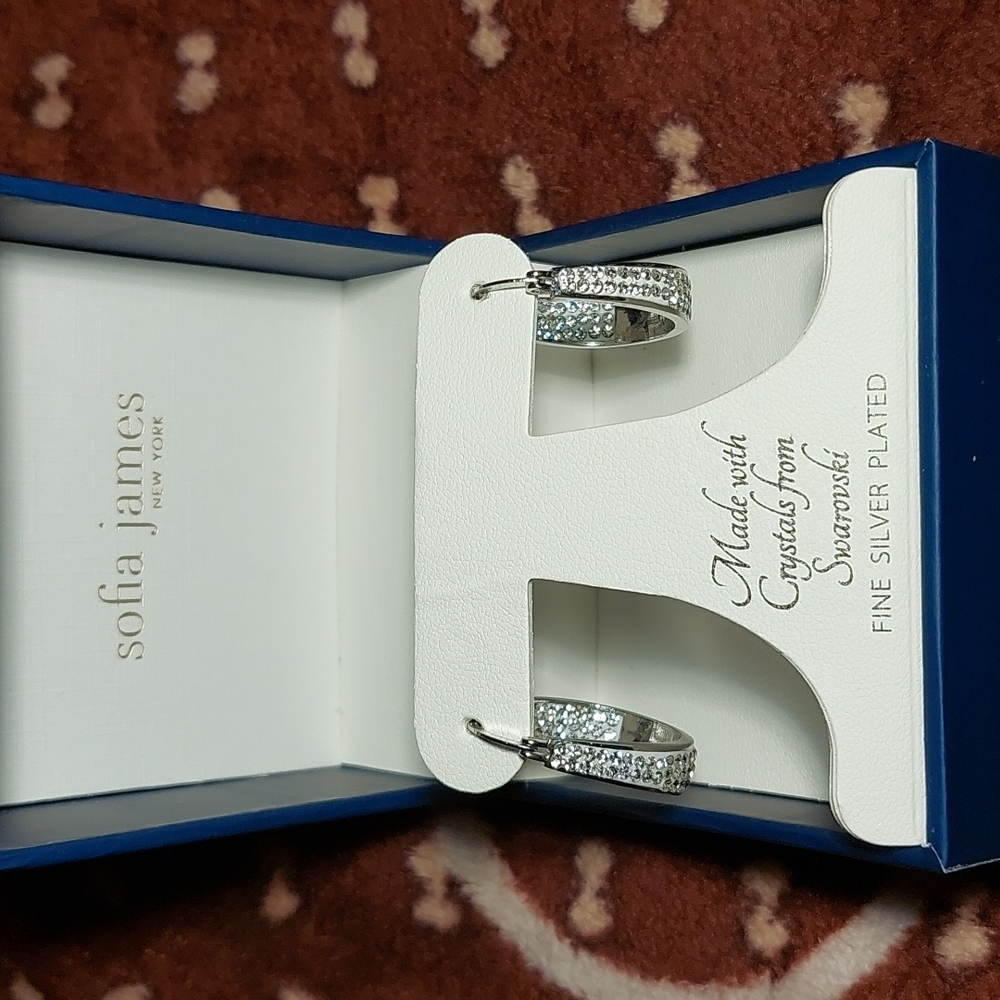Sofia James Silver Plated Swarovski Crystal Earrings